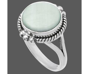 Saturn Chalcedony Ring size-9.5 SDR223318 R-1253, 13x13 mm