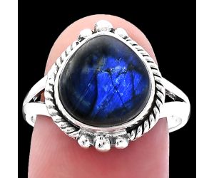 Blue Fire Labradorite Ring size-9 SDR223327 R-1253, 11x11 mm