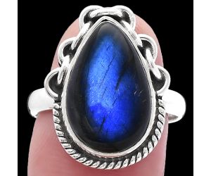 Blue Fire Labradorite Ring size-8 SDR223391 R-1138, 11x17 mm