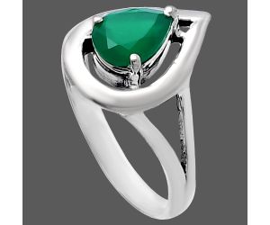 Green Onyx Ring size-7.5 SDR223513 R-1157, 6x8 mm