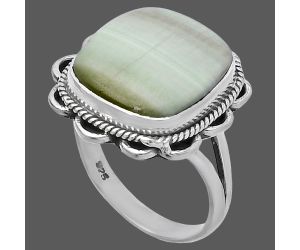 Green Aragonite Ring size-7 SDR223631 R-1221, 14x14 mm