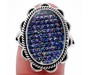 Dichroic Glass Ring size-9.5 SDR223641 R-1221, 13x19 mm