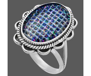 Dichroic Glass Ring size-9.5 SDR223641 R-1221, 13x19 mm