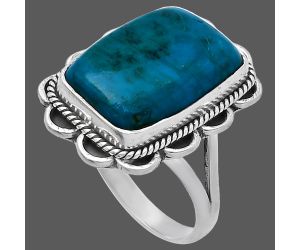 Azurite Chrysocolla Ring size-8.5 SDR223646 R-1221, 12x17 mm