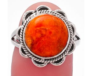 Red Sponge Coral Ring size-8 SDR223672 R-1221, 12x12 mm