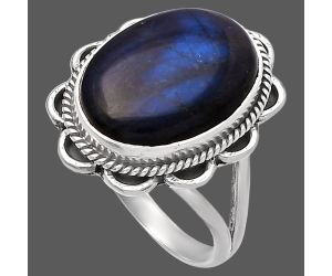 Blue Fire Labradorite Ring size-8 SDR223704 R-1221, 12x16 mm
