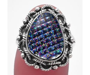 Dichroic Glass Ring size-7 SDR223718 R-1266, 11x15 mm
