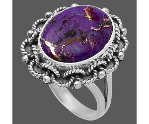 Copper Purple Turquoise Ring size-7 SDR223774 R-1266, 12x15 mm