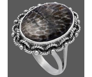 Stingray Coral Ring size-9.5 SDR223777 R-1266, 14x19 mm