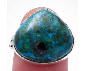 Azurite Chrysocolla Ring size-9 SDR223833 R-1003, 16x18 mm