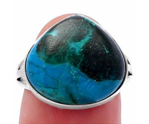 Azurite Chrysocolla Ring size-8 SDR223846 R-1003, 15x16 mm