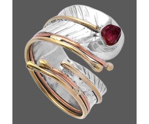 Two Tone Adjustable - Pink Tourmaline Rough Ring size-10 SDR223959 R-1523, 5x5 mm