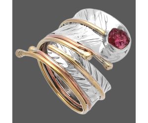 Two Tone Adjustable - Pink Tourmaline Rough Ring size-8 SDR223964 R-1523, 5x5 mm
