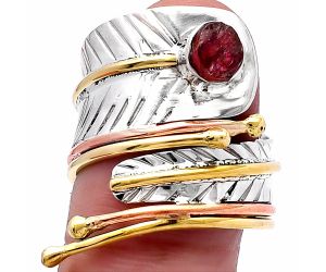 Two Tone Adjustable - Pink Tourmaline Rough Ring size-8 SDR223970 R-1523, 5x5 mm