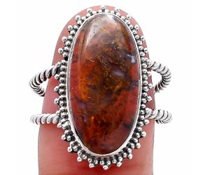 Red Moss Agate Ring size-8.5 SDR224088 R-1095, 10x21 mm