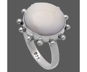 White Opal Ring size-7.5 SDR224189 R-1268, 13x13 mm