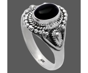 Black Onyx Ring size-7.5 SDR224203 R-1300, 6x8 mm