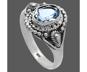 Sky Blue Topaz Ring size-9 SDR224208 R-1300, 6x8 mm