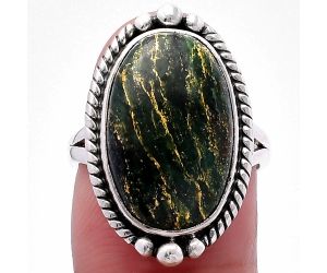 Green Fuchsite Ring size-6.5 SDR224242 R-1253, 12x18 mm