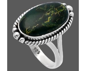 Green Fuchsite Ring size-8.5 SDR224252 R-1253, 11x18 mm