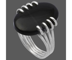 Black Lace Obsidian Ring size-7 SDR224312 R-1259, 14x20 mm