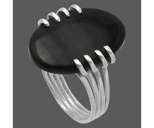 Black Lace Obsidian Ring size-8 SDR224314 R-1259, 15x22 mm