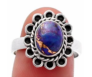 Copper Purple Turquoise Ring size-8.5 SDR224335 R-1256, 8x10 mm