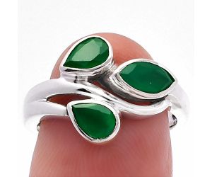 Green Onyx Ring size-7 SDR224446 R-1025, 4x8 mm