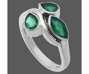 Green Onyx Ring size-7 SDR224446 R-1025, 4x8 mm