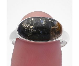 Palm Root Fossil Agate Ring size-9 SDR224476 R-1057, 8x15 mm