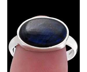 Blue Fire Labradorite Ring size-9 SDR224515 R-1057, 9x14 mm