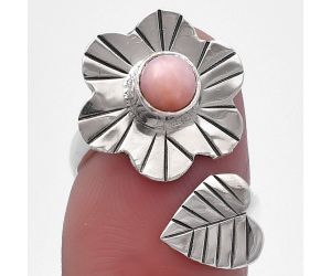 Adjustable Floral - Pink Opal Ring size-5 SDR224538 R-1659, 5x5 mm