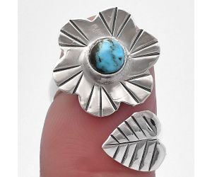 Adjustable Floral - Natural Turquoise Morenci Mine Ring size-6 SDR224548 R-1659, 5x5 mm