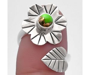 Adjustable Floral - Copper Green Turquoise Ring size-6 SDR224569 R-1659, 5x5 mm