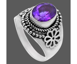 African Amethyst Ring size-7.5 SDR224592 R-1541, 8x10 mm