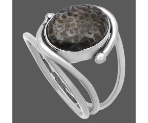 Stingray Coral Ring size-8 SDR224678 R-1683, 10x12 mm
