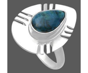 Azurite Chrysocolla Ring size-7 SDR224738 R-1240, 8x12 mm