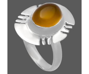 Yellow Onyx Ring size-8 SDR224744 R-1240, 9x11 mm