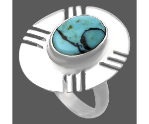 Lucky Charm Tibetan Turquoise Ring size-8.5 SDR224748 R-1240, 8x12 mm