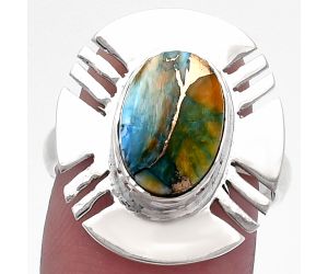 Spiny Oyster Turquoise Ring size-8 SDR224751 R-1240, 8x13 mm