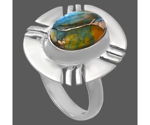 Spiny Oyster Turquoise Ring size-8 SDR224751 R-1240, 8x13 mm