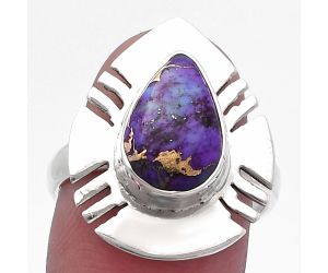 Copper Purple Turquoise Ring size-8 SDR224754 R-1240, 8x12 mm