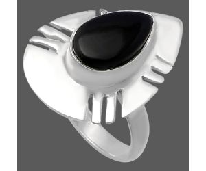 Black Onyx Ring size-6 SDR224757 R-1240, 7x12 mm
