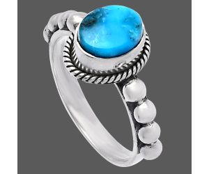 Natural Turquoise Morenci Mine Ring size-8 SDR224846 R-1252, 7x9 mm