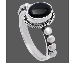 Black Onyx Ring size-8 SDR224902 R-1252, 7x9 mm
