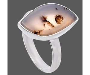 Scenic Dendritic Agate Ring size-8 SDR224933 R-1001, 10x18 mm