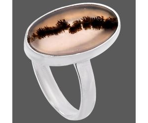 Scenic Dendritic Agate Ring size-8 SDR224942 R-1001, 10x18 mm