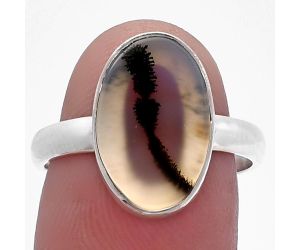 Scenic Dendritic Agate Ring size-8 SDR224956 R-1001, 9x15 mm