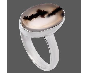 Scenic Dendritic Agate Ring size-7 SDR224959 R-1001, 9x14 mm