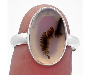 Scenic Dendritic Agate Ring size-7 SDR224962 R-1001, 10x16 mm